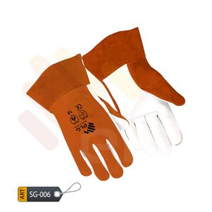 Safron Leather Split Gloves by ELC Karachi (SG-006)